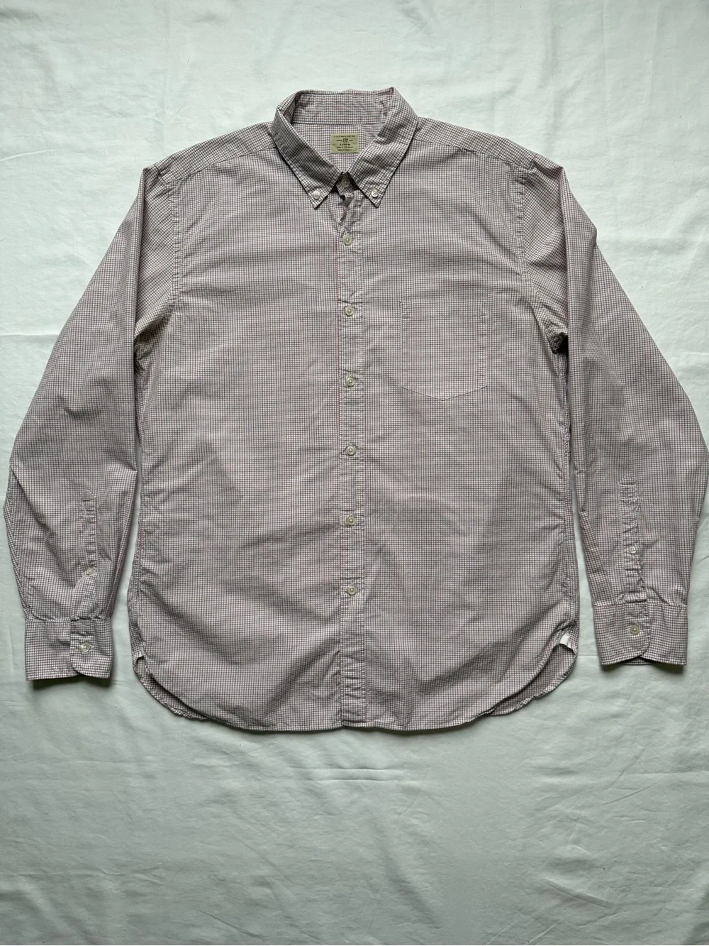 J. Crew Men's Button-Down Check Shirt in Light Lavender and White